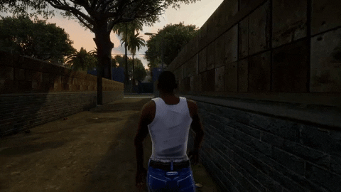 Grand Theft Auto Carl Johnson Walking GIF
