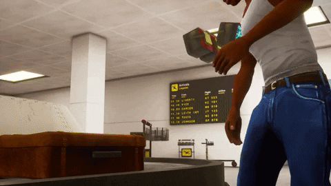 Grand Theft Auto Carl Taking Luggage GIF