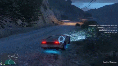 Grand Theft Auto V Car Flying At Night GIF