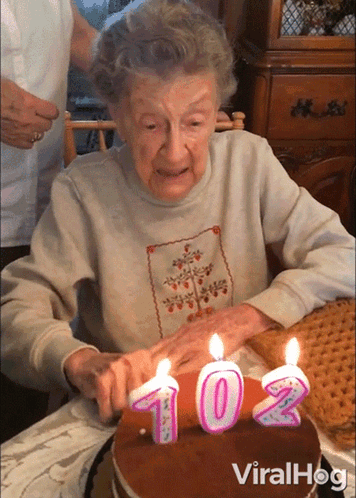 Grandma 102 Birthday Bougie GIF
