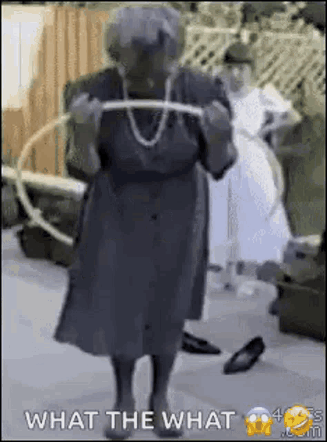 Grandma Hoola Hoop Skip Fail GIF