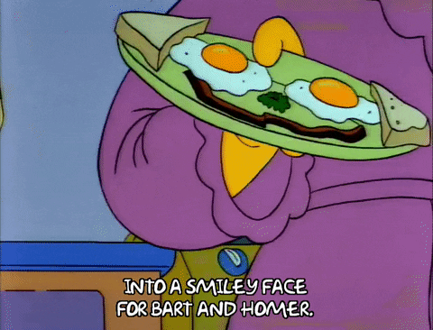 Grandma Making Egg Dog Face GIF