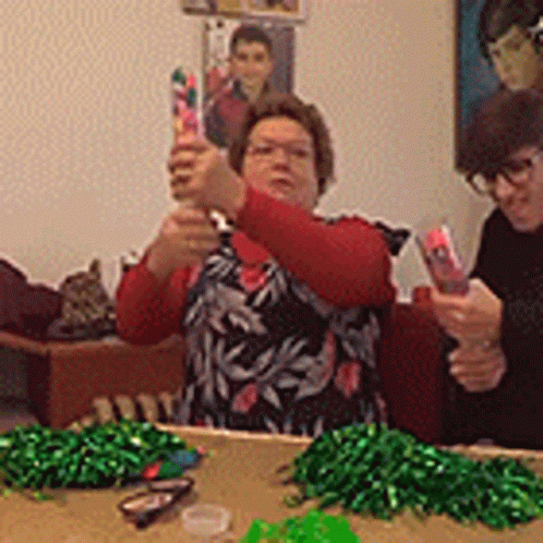 Grandma Pop The Confetti Cannon GIF