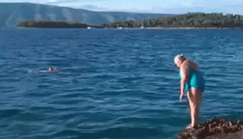 Grandma Swimming Day GIF
