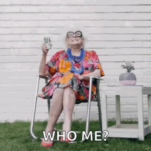 Grandma Who Me GIF