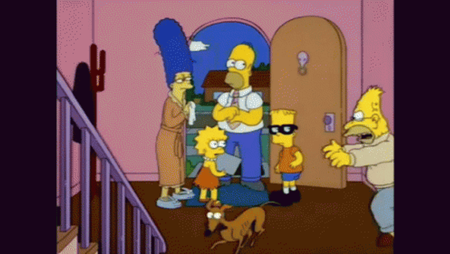 Grandpa Simpson Chasing After The Dog GIF
