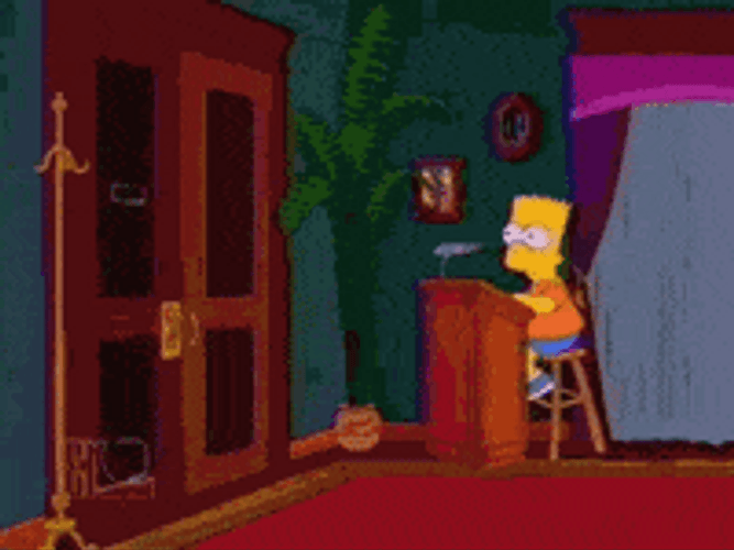Grandpa Simpson Coming In And Out Of Door In Circles GIF