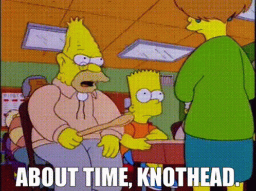 Grandpa Simpson Commenting About Time Knothead GIF