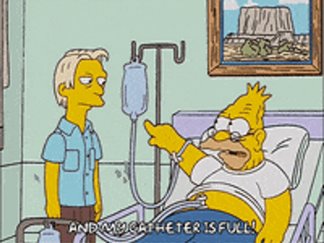 Grandpa Simpson Complaining About His Catheter GIF