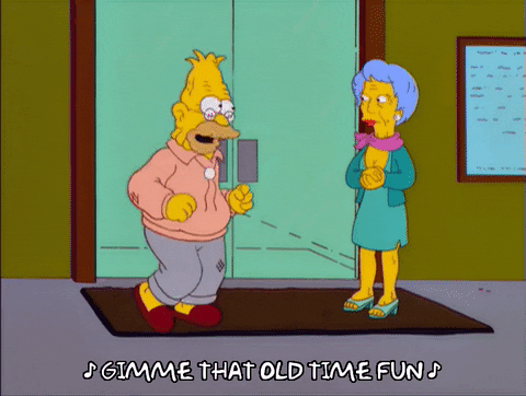 Grandpa Simpson Gimme That Old Time Fun GIF