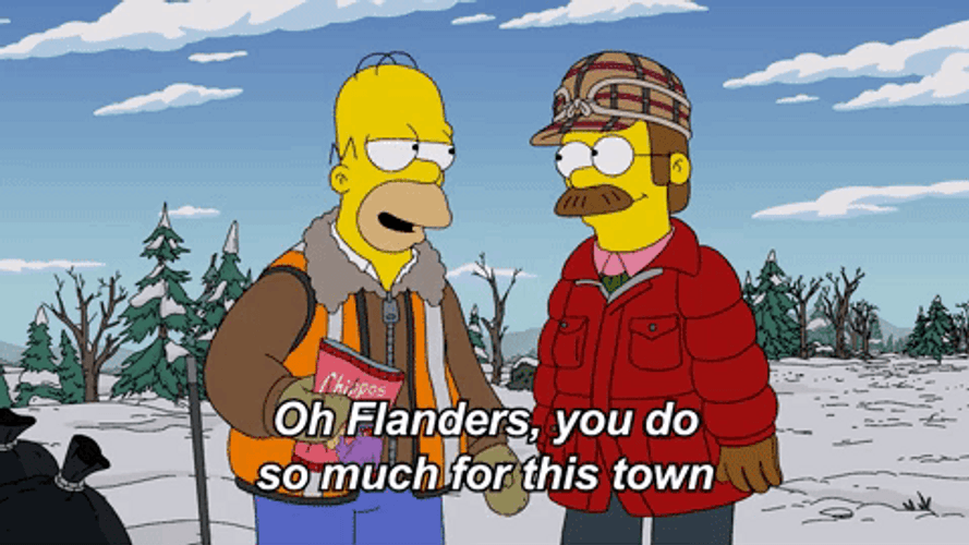 Grandpa Simpson Saying Good Words To Flanders GIF