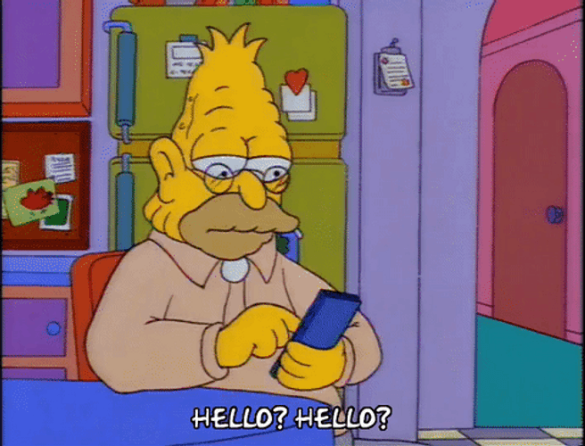 Grandpa Simpson Talking On The Phone GIF