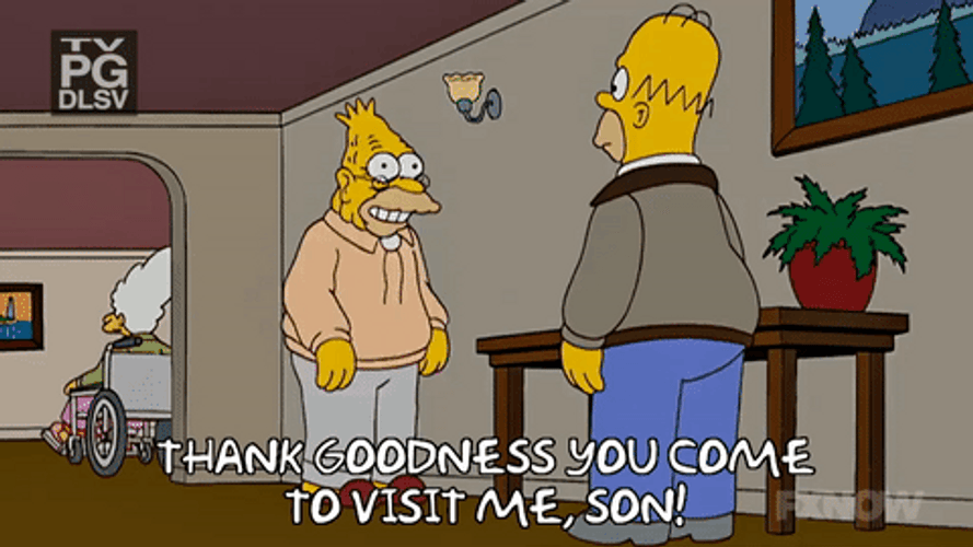 Grandpa Simpson Thankful That Bart Visited Him GIF