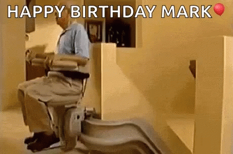 Grandpa Stairlift Greetings Happy 65th Birthday To Mark GIF