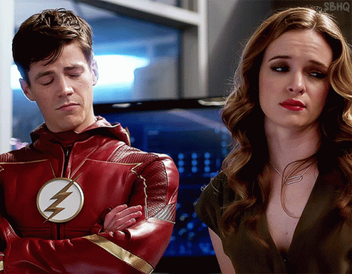 Grant Gustin Laughing Snowbarry GIF