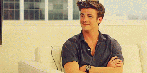 Grant Gustin Smile Raise Eyebrows GIF