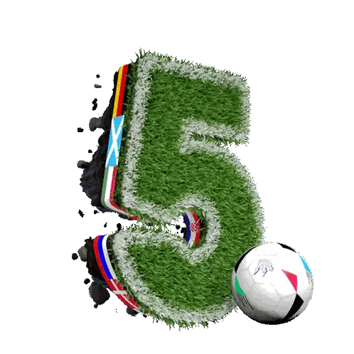 Grass Number 5 With Soccer Ball