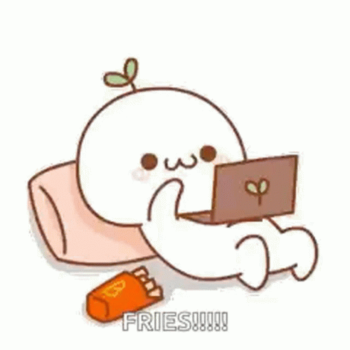 Grass Yan Eating French Fries GIF