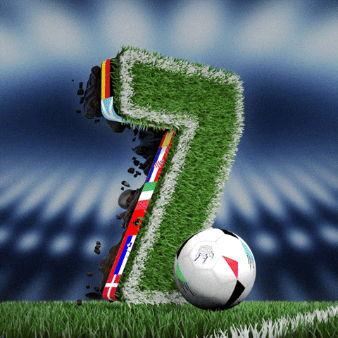Grassy Number 7 Playing Soccer GIF