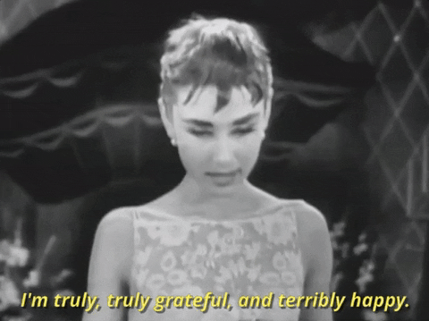 Grateful Actress Audrey Hepburn GIF