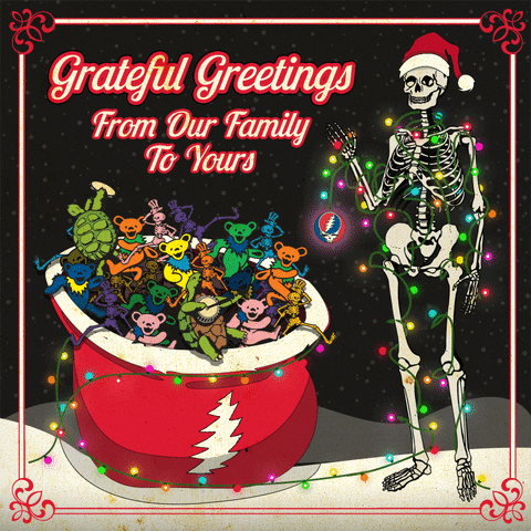 Grateful Dead Iconic Symbols Skeleton Bears Turtles GIF