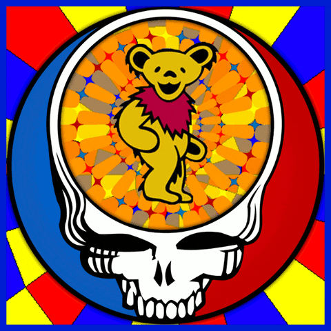 Grateful Dead Skull With Winnie The Pooh GIF