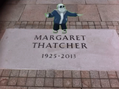 Gravestone for Margaret Thatcher 1925-2013 Featuring Sans