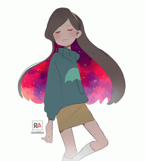 Gravity Falls In Colorful Girl Art GIF