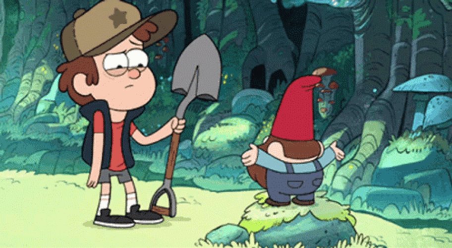 Gravity Falls Pines Holding Shovel GIF