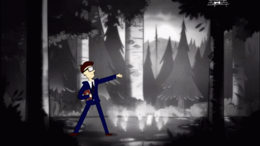 Gravity Falls Shaking Hands With The Ghost GIF