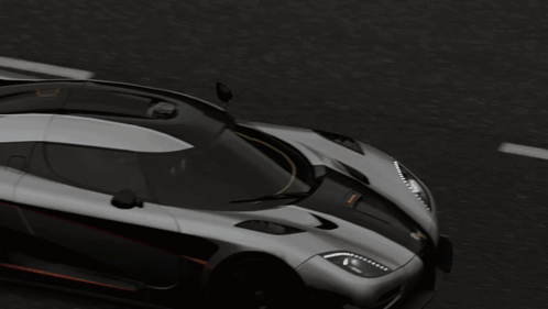 Gray and Black Sports Car with One