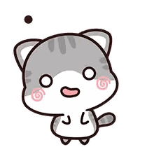 Gray and White Cat with Three Dots