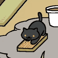 Gray Cat Filing Nails On Scratch Pad GIF