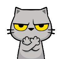 Gray Cat Filing Nails Scratch Claws Cartoon GIF