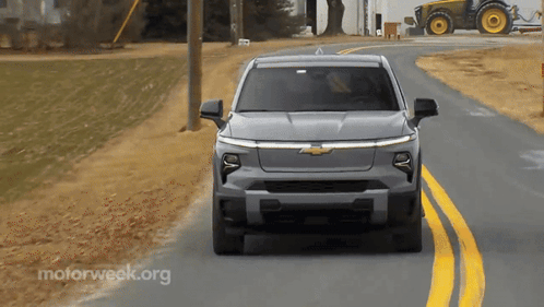Gray Chevrolet Truck Driving GIF