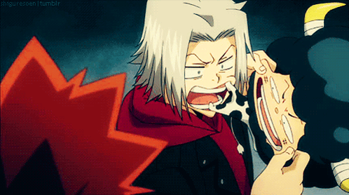 Gray-Haired Man Making Funny Face, Another Man Watching