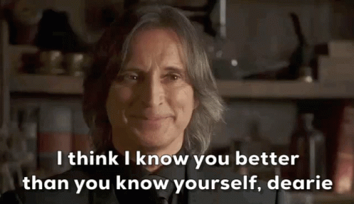 Gray-Haired Man Smiling Saying I Think I Know You Better Than You Know Yourself Dearie GIF