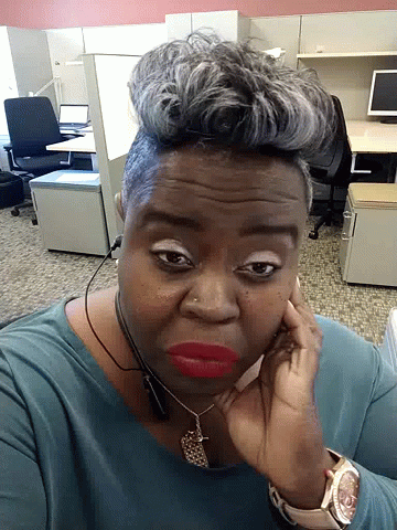 Gray-Haired Woman Wearing Headset And Watch GIF