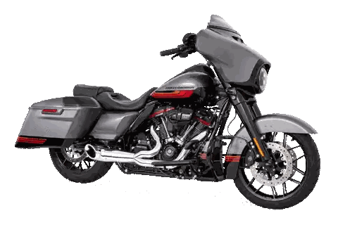 Gray Harley Davidson Motorcycle with Red Stripe