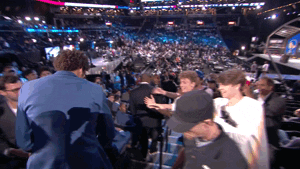 Gray Suit Jordan Poole Accommodate Fans GIF