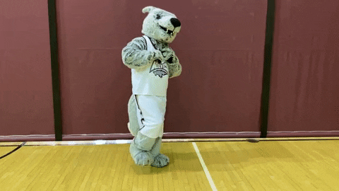 Gray Wolf Mascot Spirit Fingers GIF