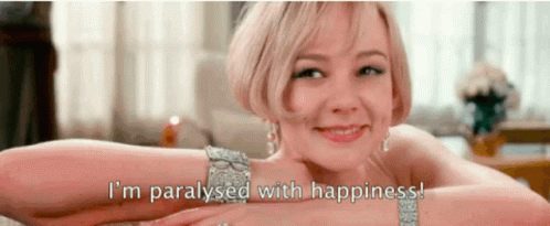 Great Gatsby Carey Mulligan Im Paralyzed With Happiness GIF