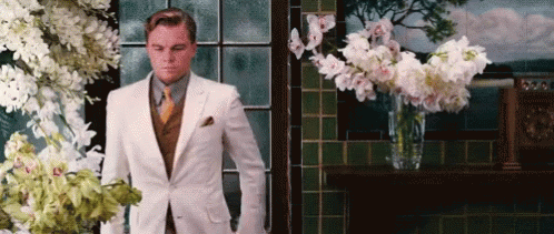 Great Gatsby Leonardo Dicaprio White Suit GIF
