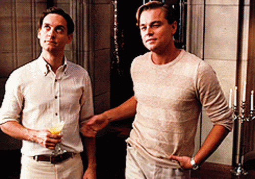 Great Gatsby Tobey Maguire And Leonardo Dicaprio GIF