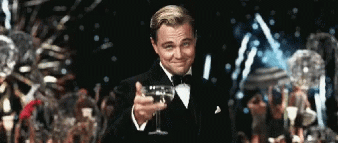 Great Gatsby Leonardo DiCaprio Wine Glass GIF