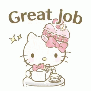 Great Job Meme Hello Kitty Pouring Tea GIF