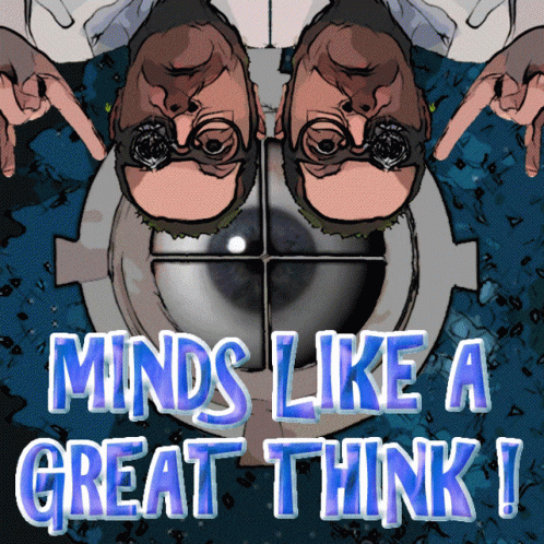 Great Minds Think Alike Upside Down Heads GIF