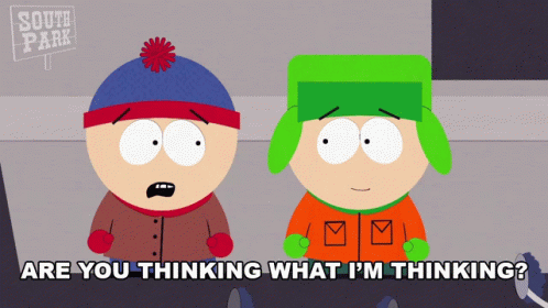 Great Minds Think Alike Kyle And Eric Southpark GIF
