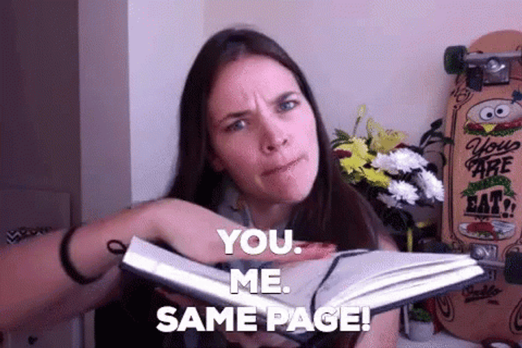 Great Minds Think Alike Same Page GIF