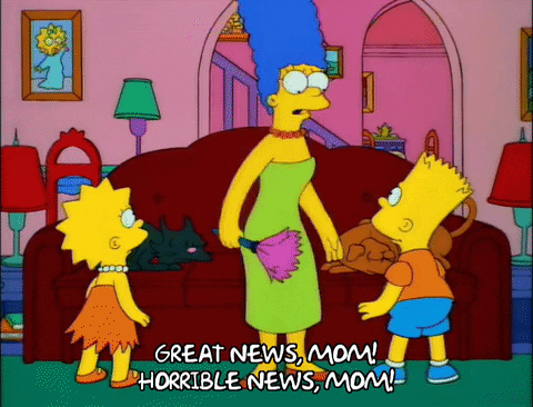 Great News Bart Lisa And Marge GIF